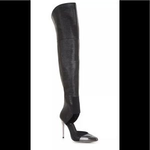 Bcbg Max Azria Runway Black Tall Leather Boots 6